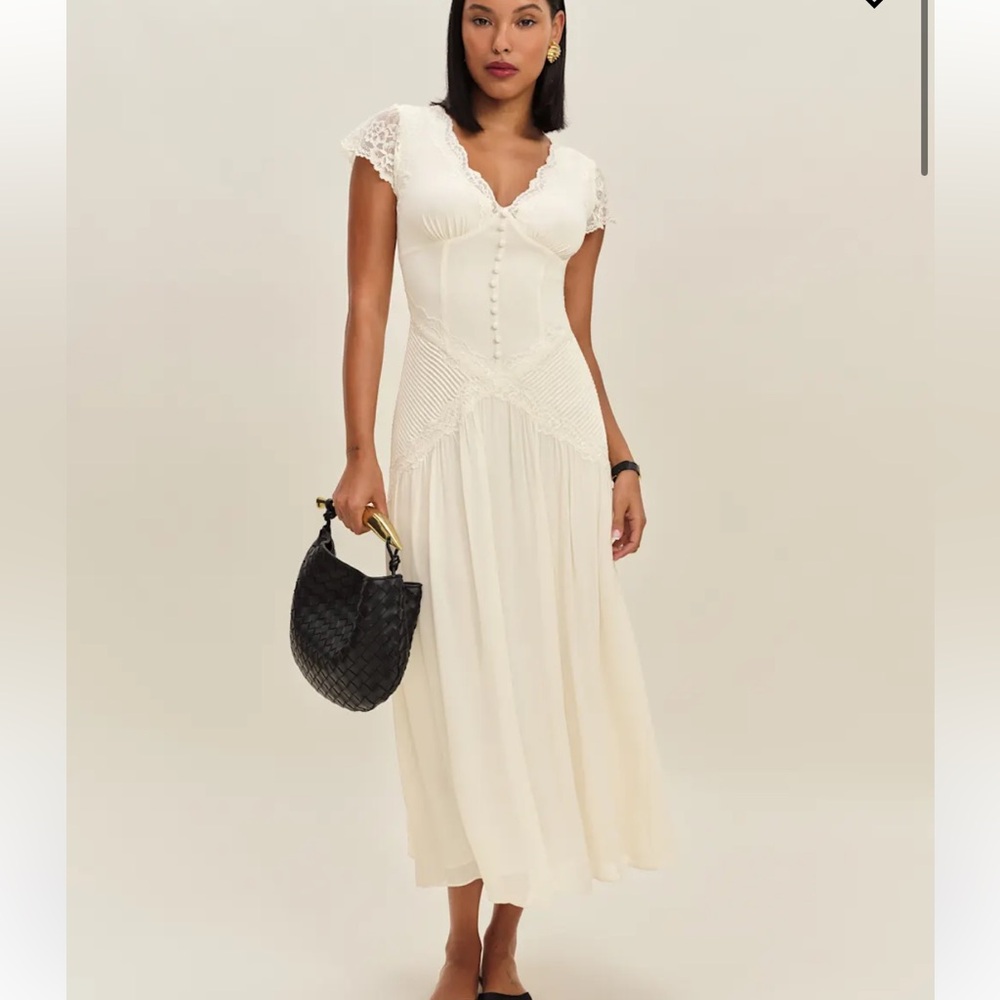 Reformation Arianne Dress Ivory - Size 6 NWT